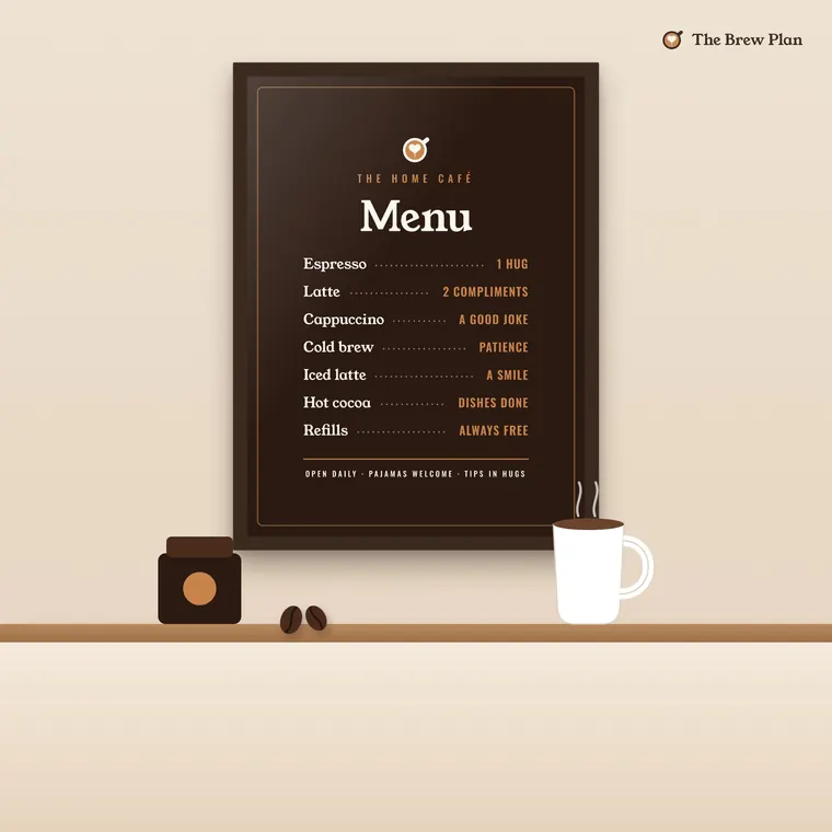 Home Café Menu Poster
