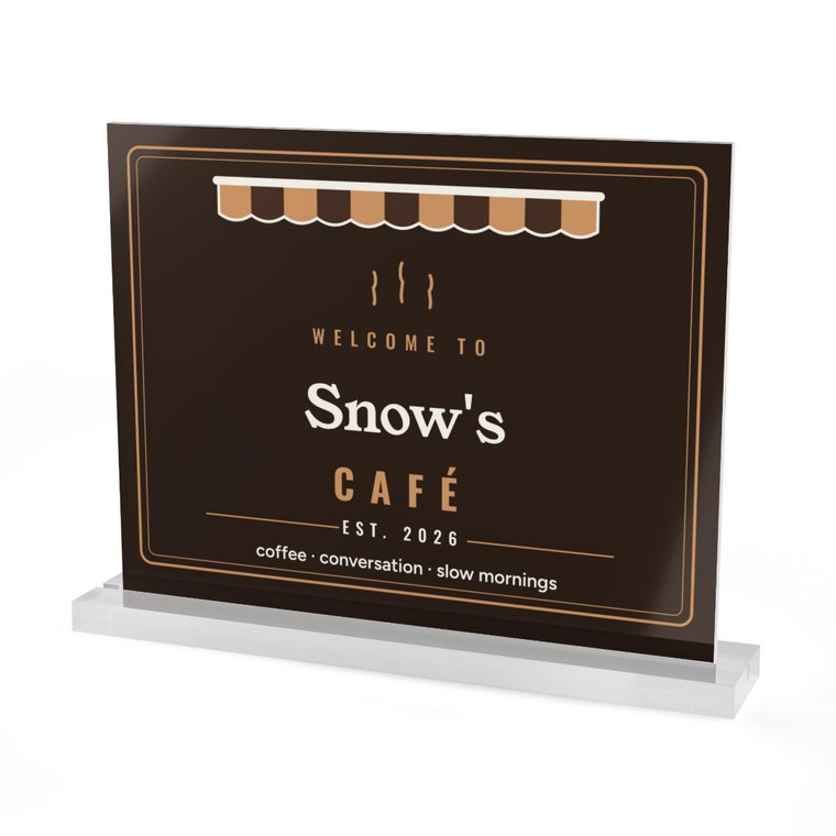 Personalized counter sign with the name Snow