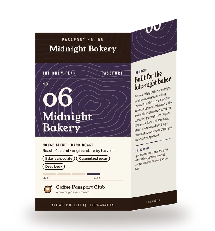 Passport No. 06 Midnight Bakery coffee box